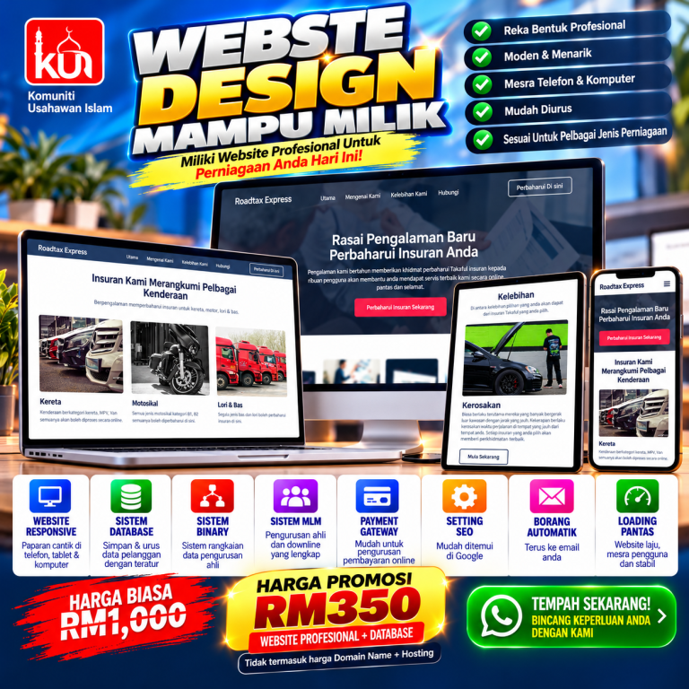 Pakej Webdesign Mampu Milik Harga Asal RM1000. L20,10,5,5,5